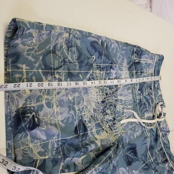 Wonderwall Board Shorts Blue White Hawaii Map Print Very Good Size 36 - Picture 6 of 6